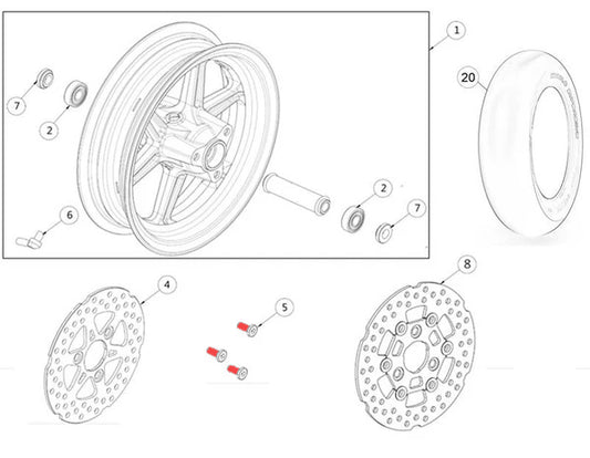 Special fixing screw for brake disc