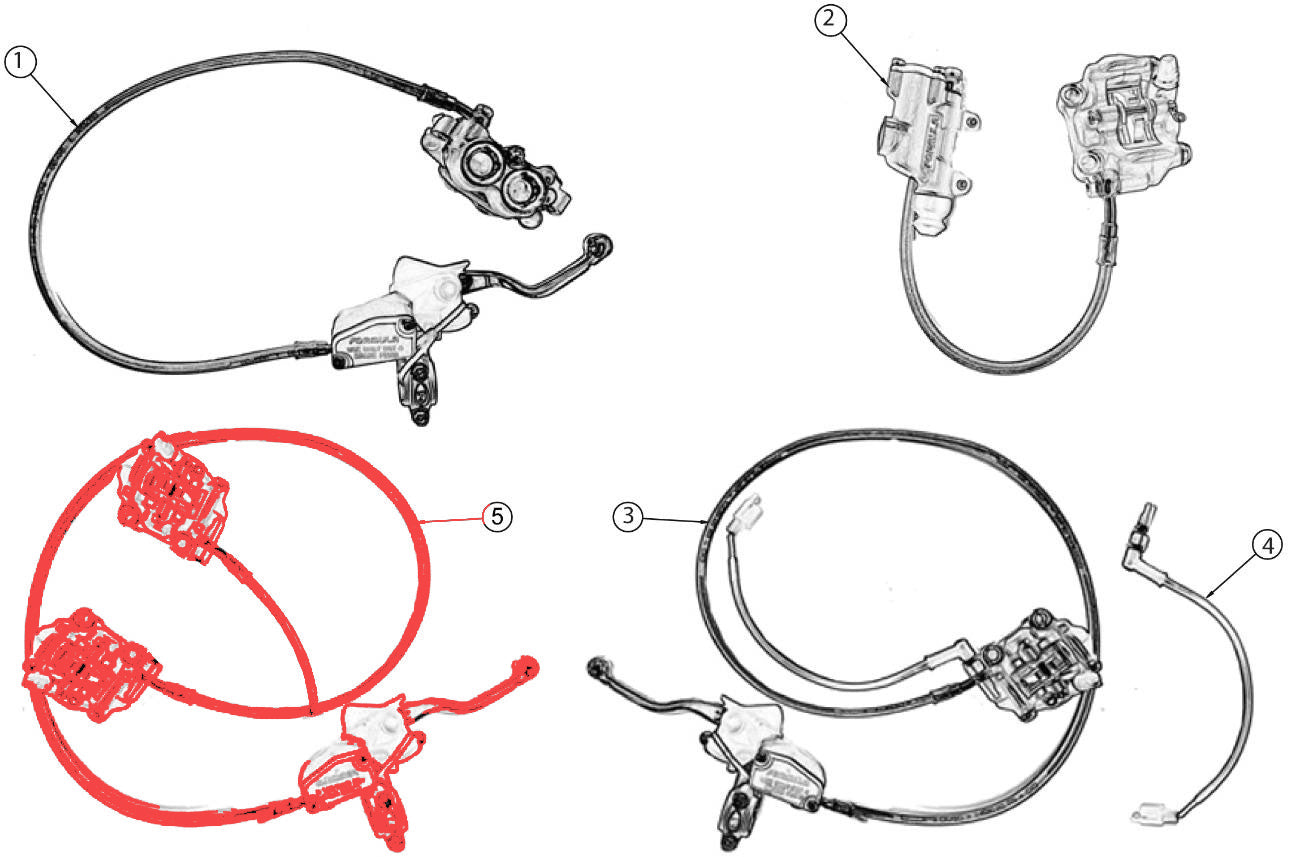 Complete front double disc brake system