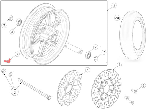 Tubeless valve 90° aluminum