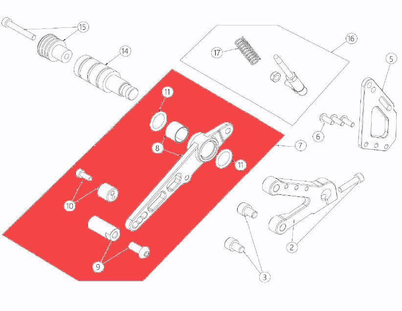 Rear brake lever assembly