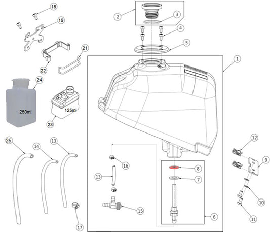 Fuel tank gasket VITON 10x20x1.5