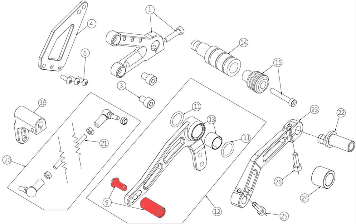 Pins BRAKE/Shift LEVER