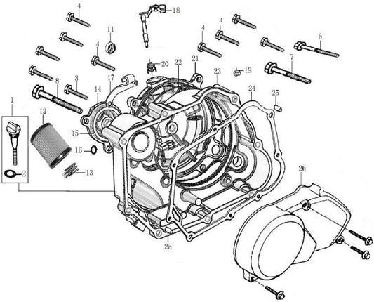 110 4-Speed Crankcase Cover