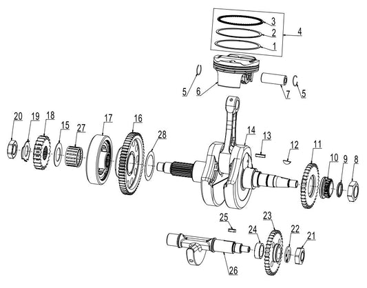 RS250 Engine SP-2 Crankshaft Connecting-Rod Assembly / Piston