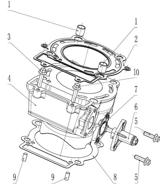 RS250 Engine SP-1 Cylinder Assembly