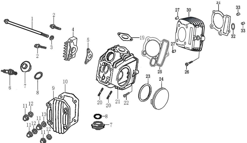 110 4-Speed Cylinder Head Assembly