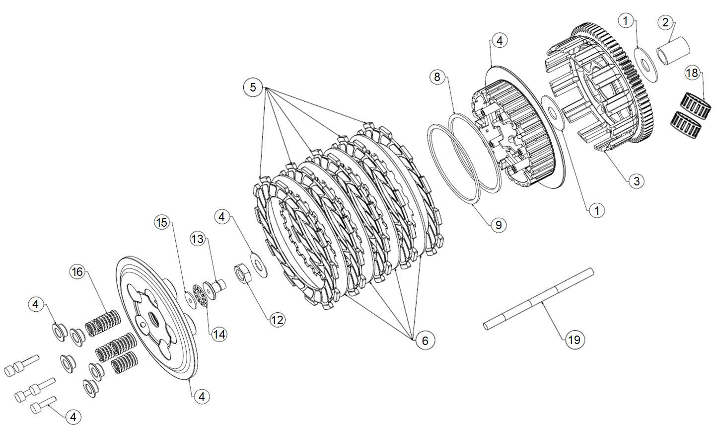 RS250 Engine SP-1 EVR Clutch Assembly