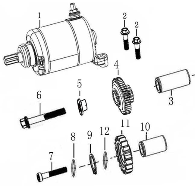 RS250 Engine SP-1 Electric Starting Mechanism