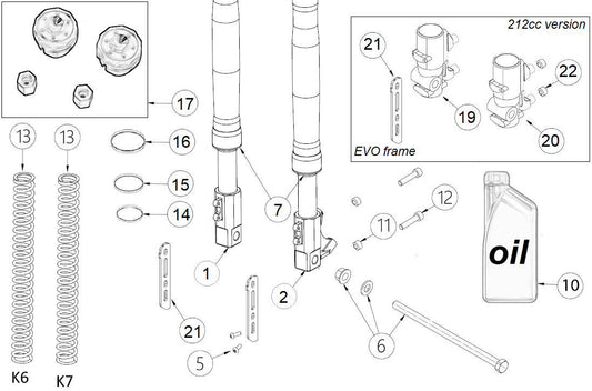LH CNC fork foot (dd fork) - EVO