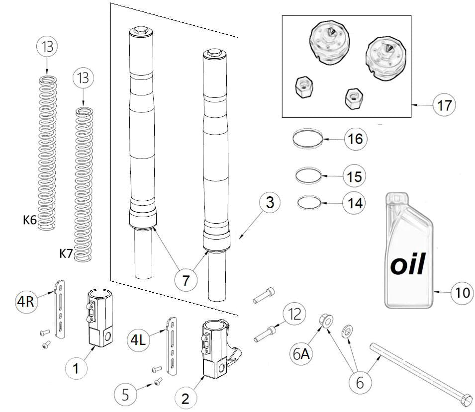 GP-2 D.33 Fork stem Assy