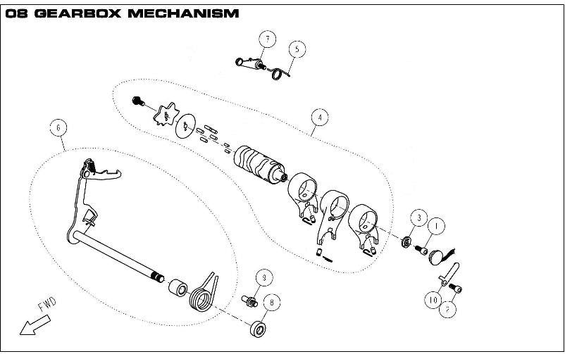 190 / 212 Gearshift Mechanism