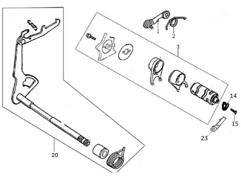 110 4-Speed Gearshift Mechanism