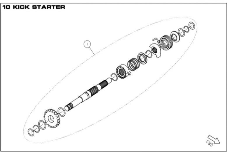 KICK STARTING SHAFT ASM 4S