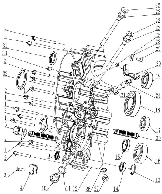 RS250 Engine SP-2 Left Crankcase
